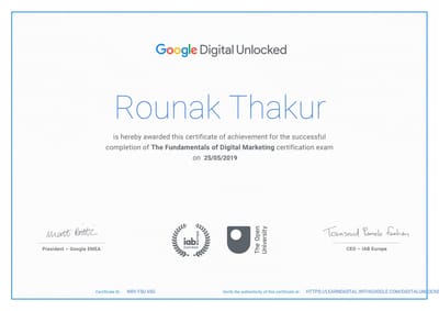 Fundamentals of Digital Marketing · Google